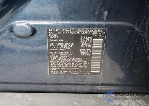 2016 Nissan Rogue S z USA, uszkodzony, nr VIN KNMAT2MV8GP708415